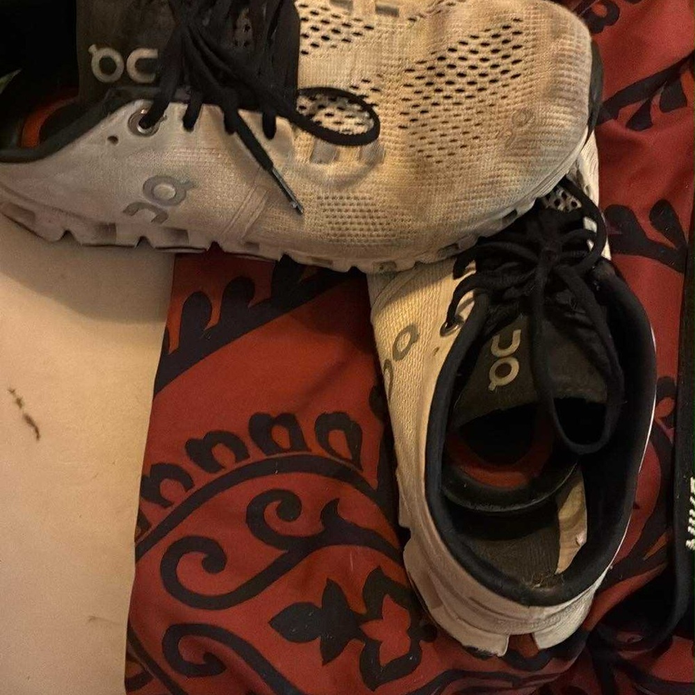 On Running Gray and Black Athletic Shoes